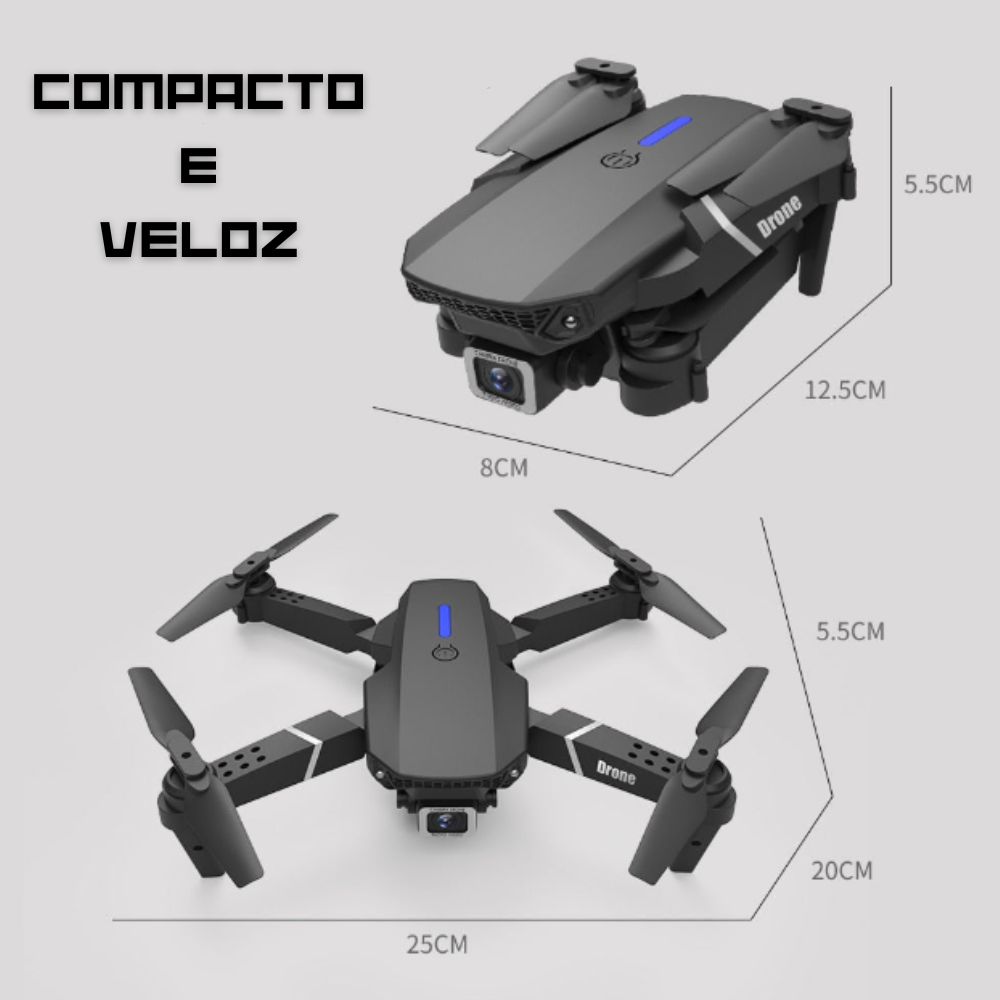 Drone Profissional Wifi com Controle Remoto Adaptável/Zangão